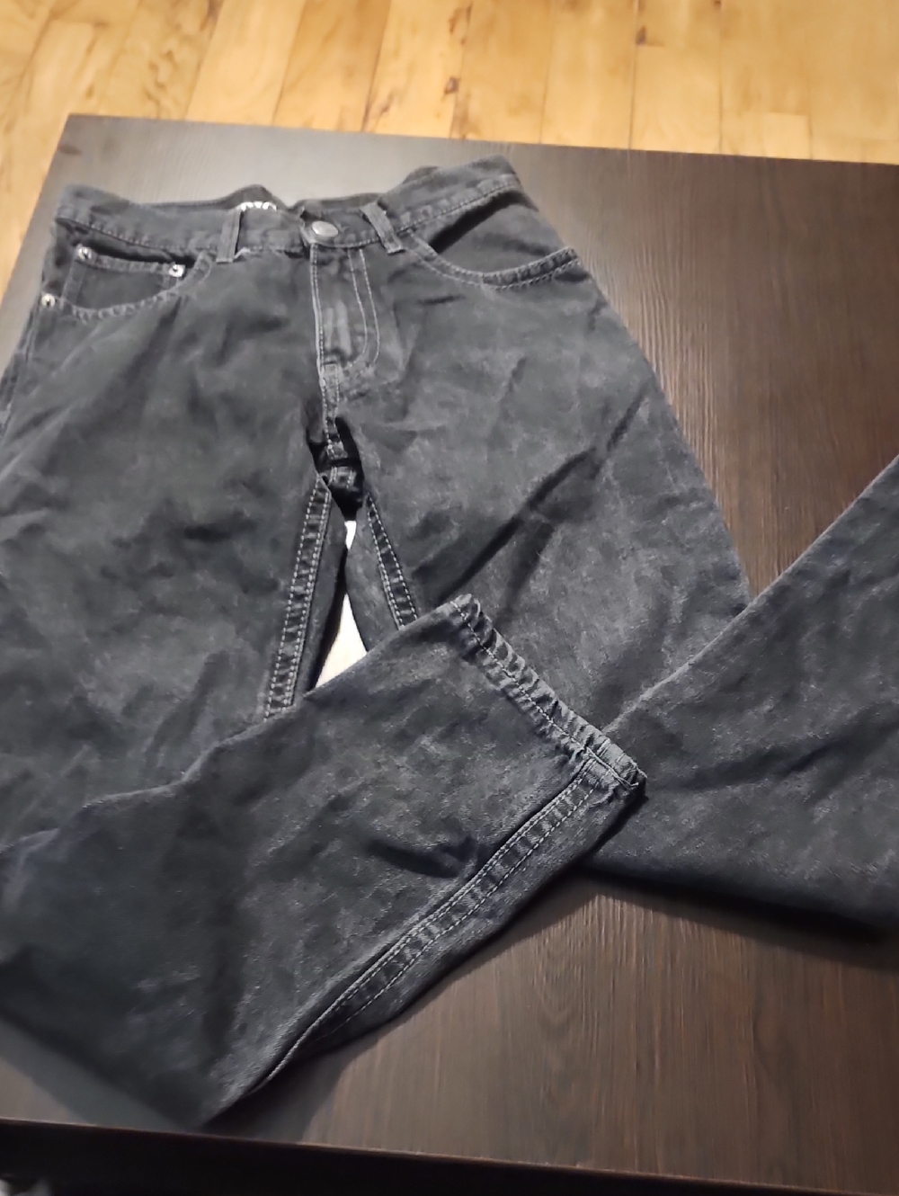 Indigo Men's Straight Jeans in Washed Black